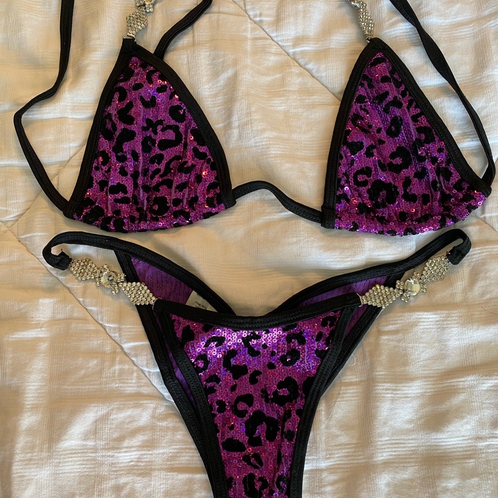 Purple Leopard Competition Bikini